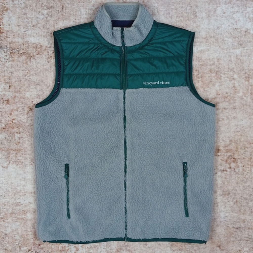 Vineyard Vines Quilted Sherpa Vest Mens Mediumy